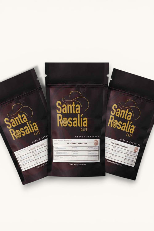 Combo Café Santa Rosalía para Espresso o Cafetera- Granos de altura tueste medio grano y molido 